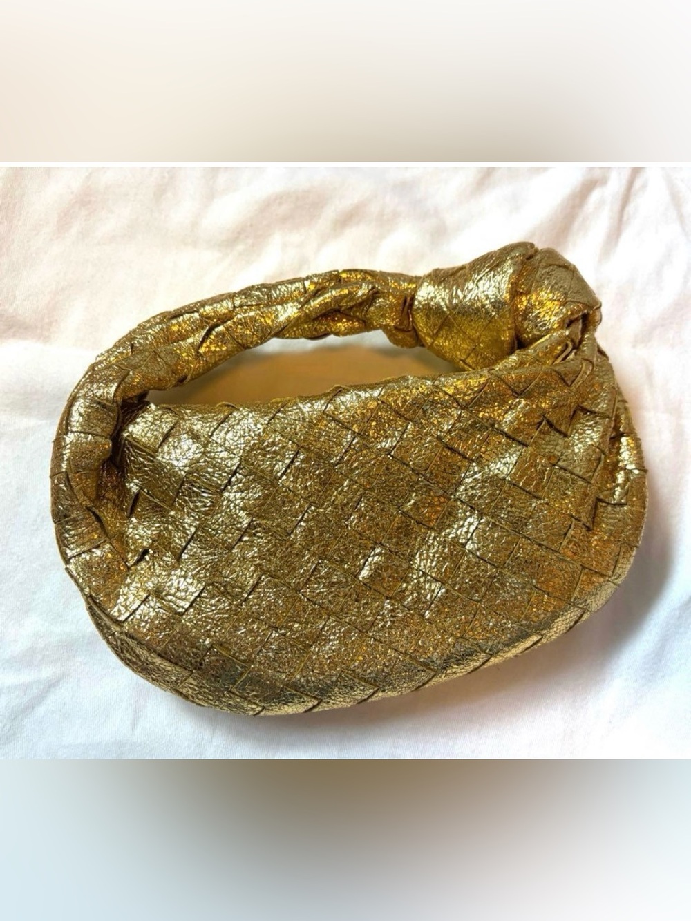 Like new!! bottega Veneta Gold mini Jodie Bag
